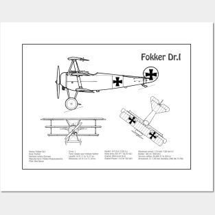 Fokker Dr.I Red Baron aka Manfred von Richthofen Dr.1 airplane - BD Posters and Art